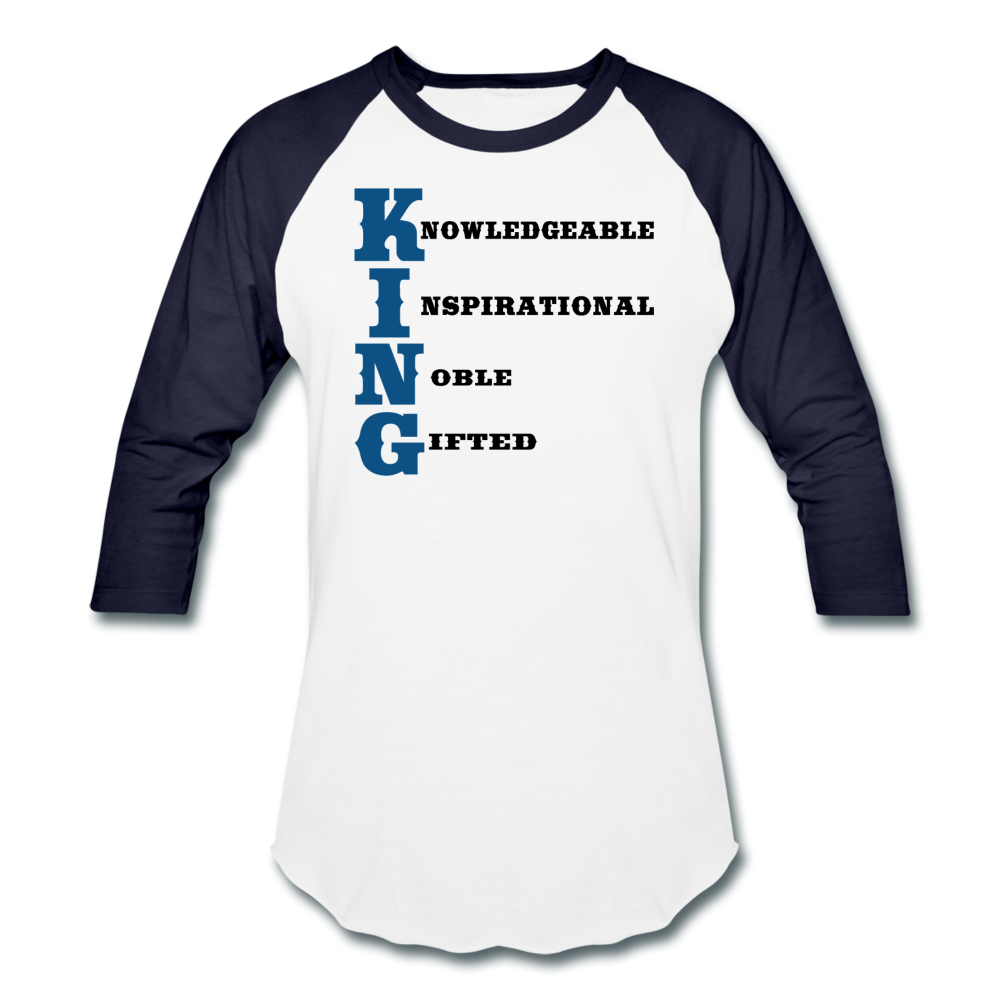King-Baseball T-Shirt - white/navy
