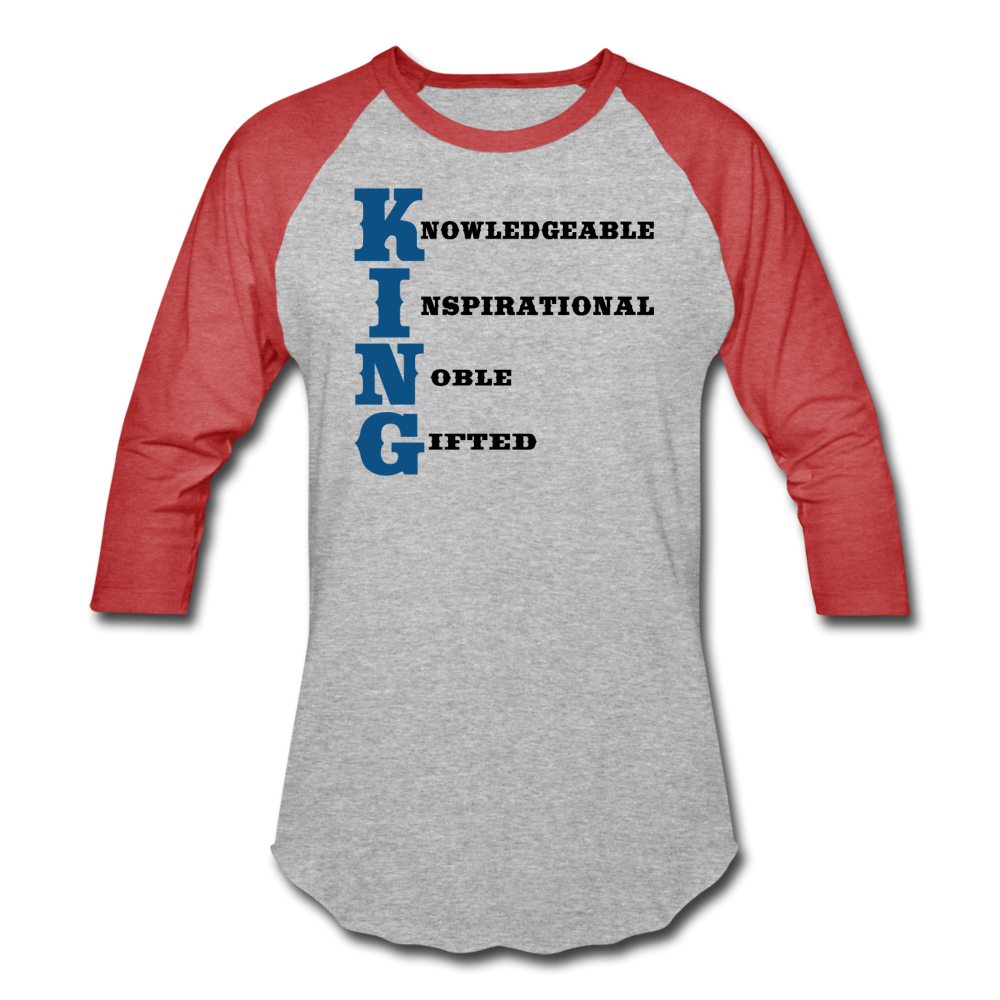 King-Baseball T-Shirt - heather gray/red