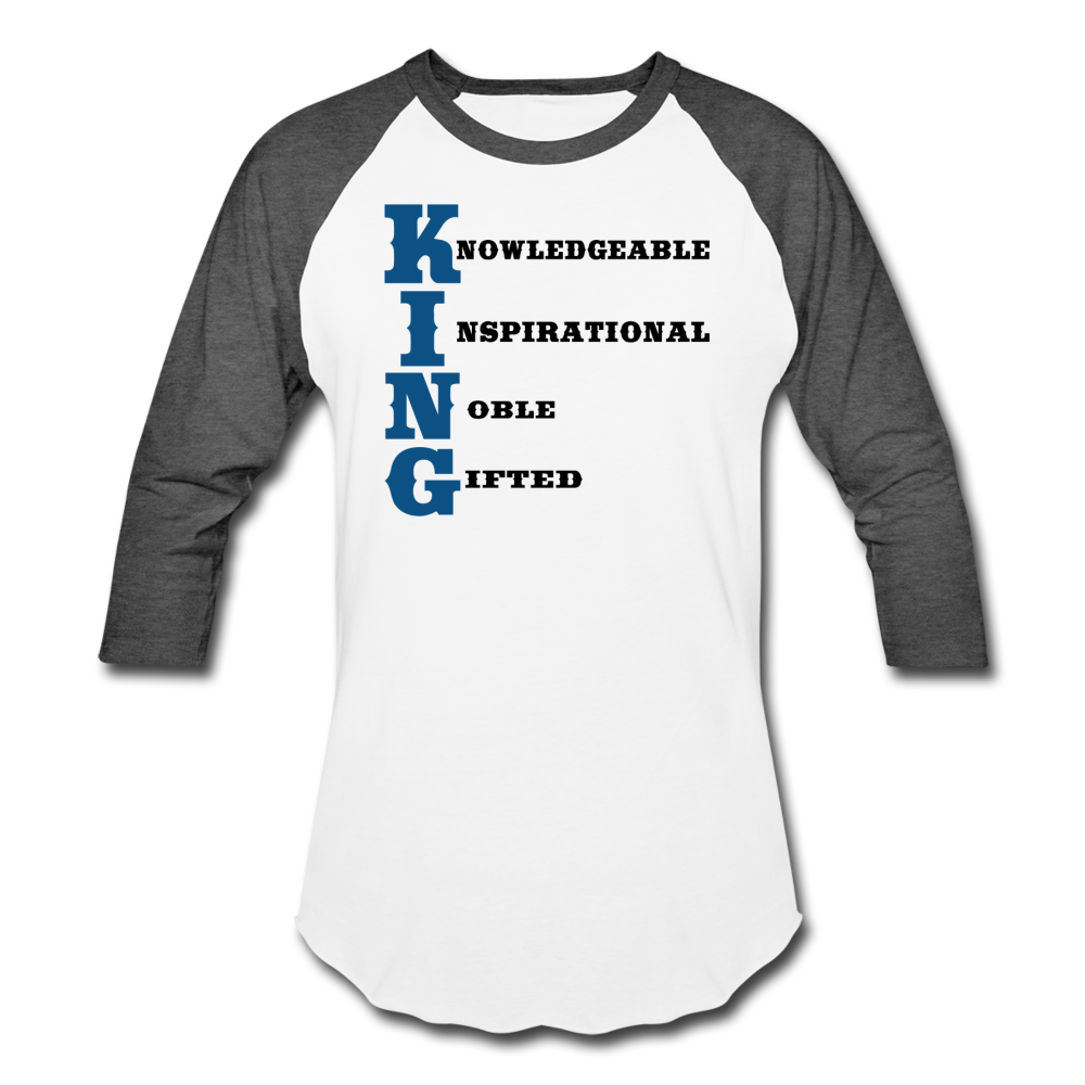 King-Baseball T-Shirt - white/charcoal