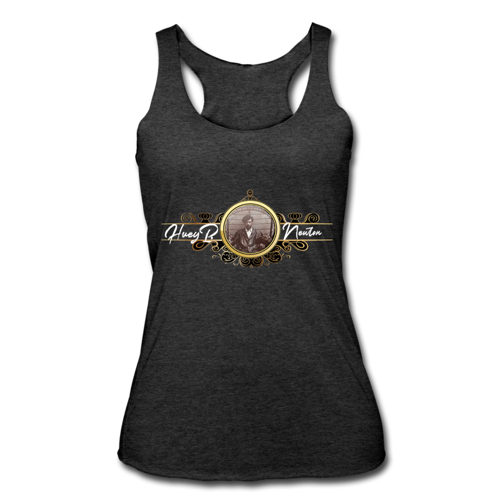 Huey P Newton-Women’s Tri-Blend Racerback Tank - heather black