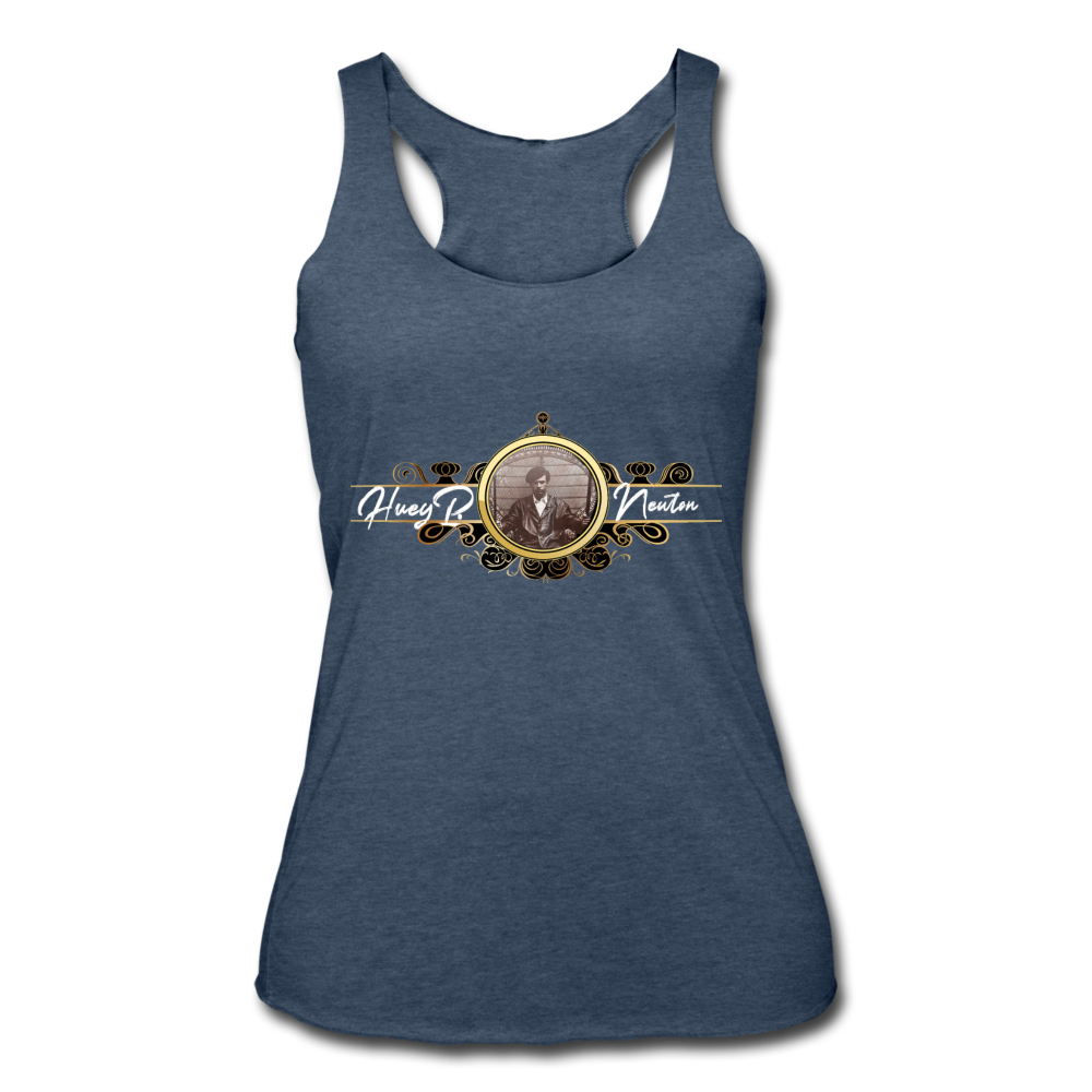 Huey P Newton-Women’s Tri-Blend Racerback Tank - heather navy
