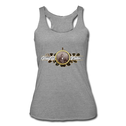 Huey P Newton-Women’s Tri-Blend Racerback Tank - heather gray