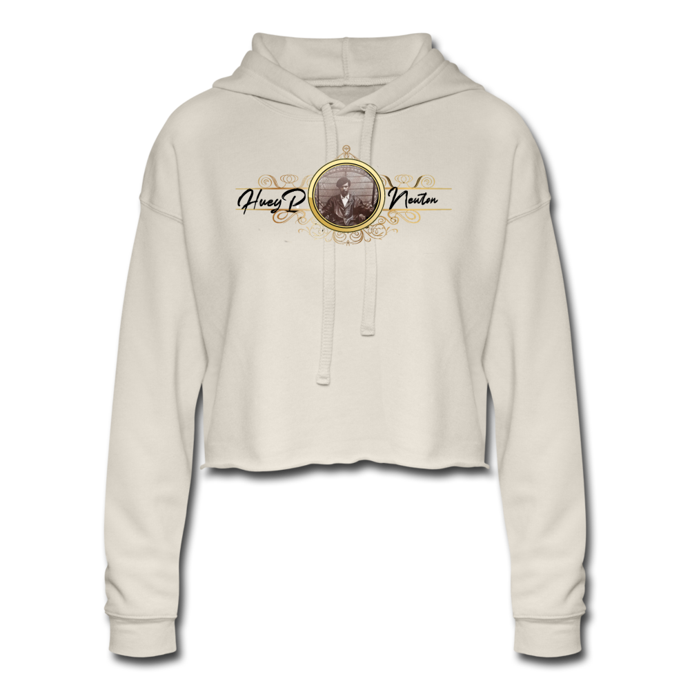 Huey P Newton-Women's Cropped Hoodie - dust