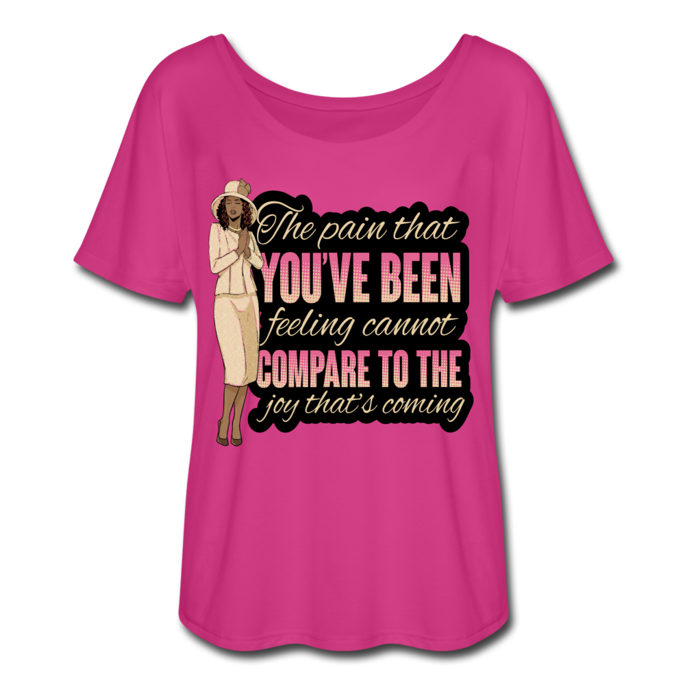 Joy Comes in the Morning-Women’s Flowy T-Shirt - dark pink