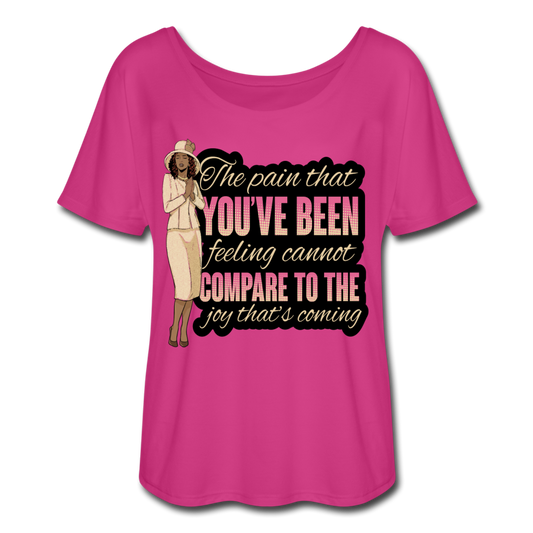 Joy Comes in the Morning-Women’s Flowy T-Shirt - dark pink