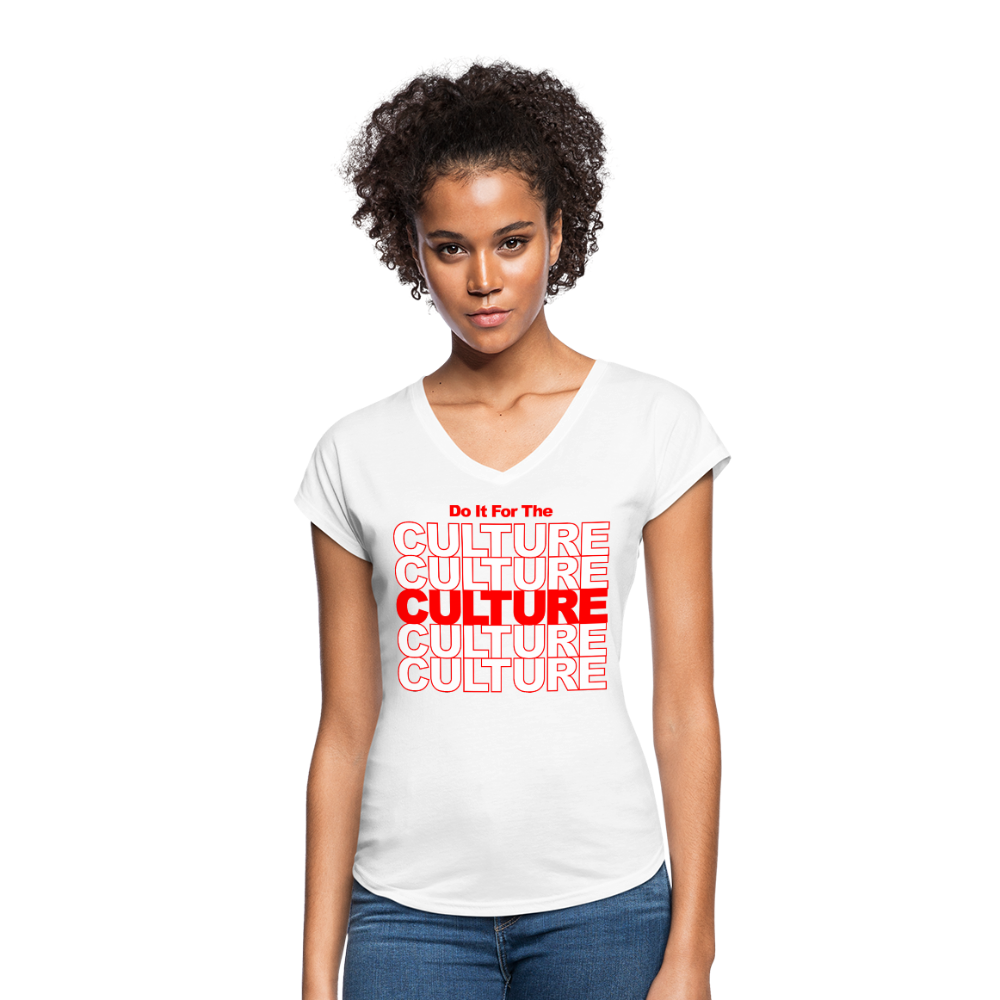 Do It For the Culture-Women's Tri-Blend V-Neck T-Shirt - white