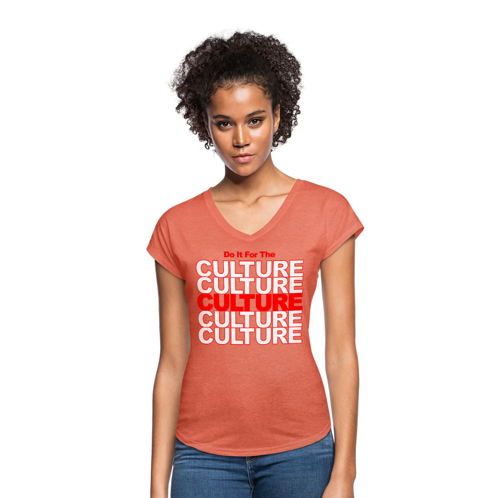 Do It For the Culture-Women's Tri-Blend V-Neck T-Shirt - heather bronze