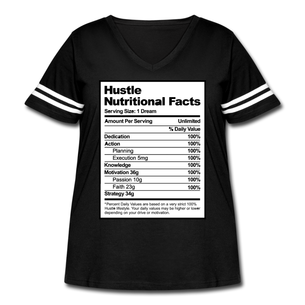 Hustle Facts- Women's Curvy Vintage Sport T-Shirt - black/white