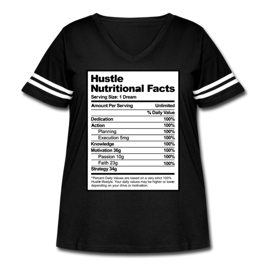 Hustle Facts- Women's Curvy Vintage Sport T-Shirt - black/white