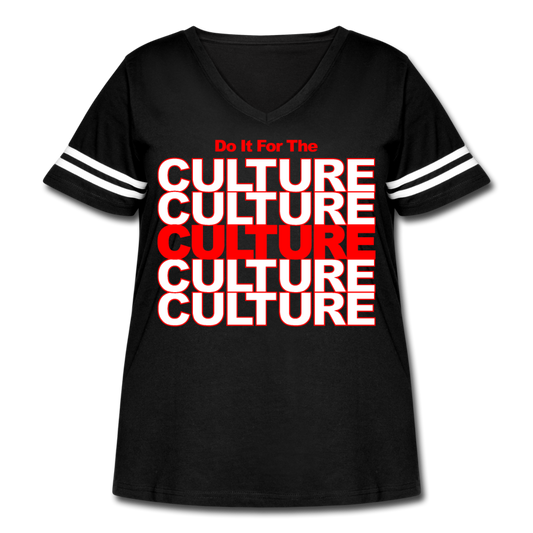 Do It For The Culture-Women's Curvy Vintage Sport T-Shirt - black/white