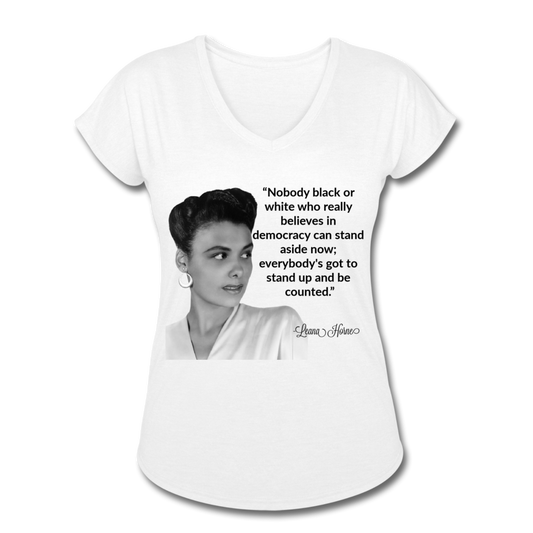 Leana Horne-Women's Tri-Blend V-Neck T-Shirt - white