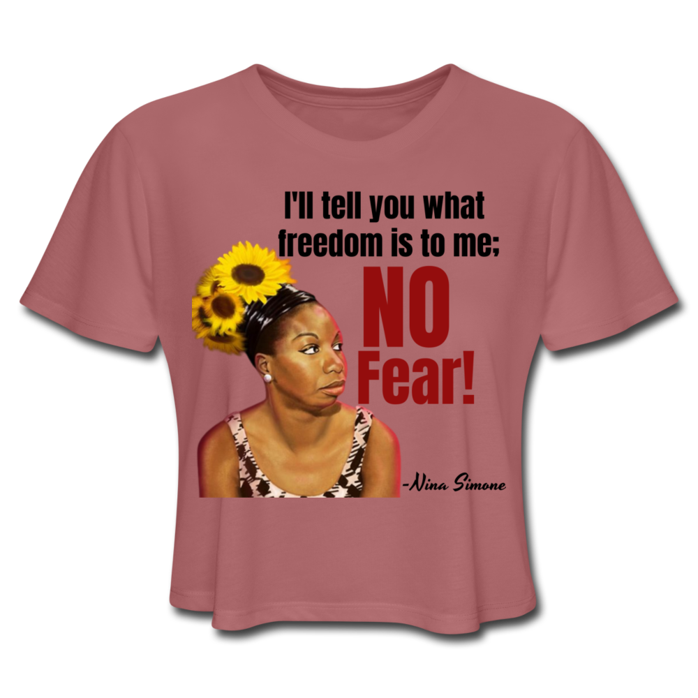 Nina Simone-Women's Cropped T-Shirt - mauve