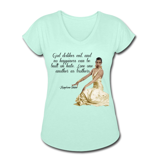 Josephine Baker-Women's Tri-Blend V-Neck T-Shirt - mint