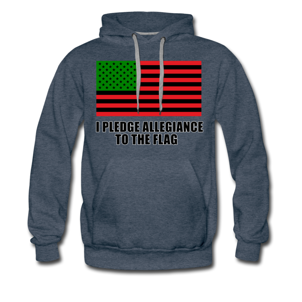 Black Pledge of Allegiance-Men's Premium Hoodie - heather denim
