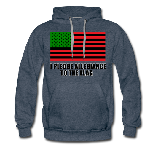 Black Pledge of Allegiance-Men's Premium Hoodie - heather denim
