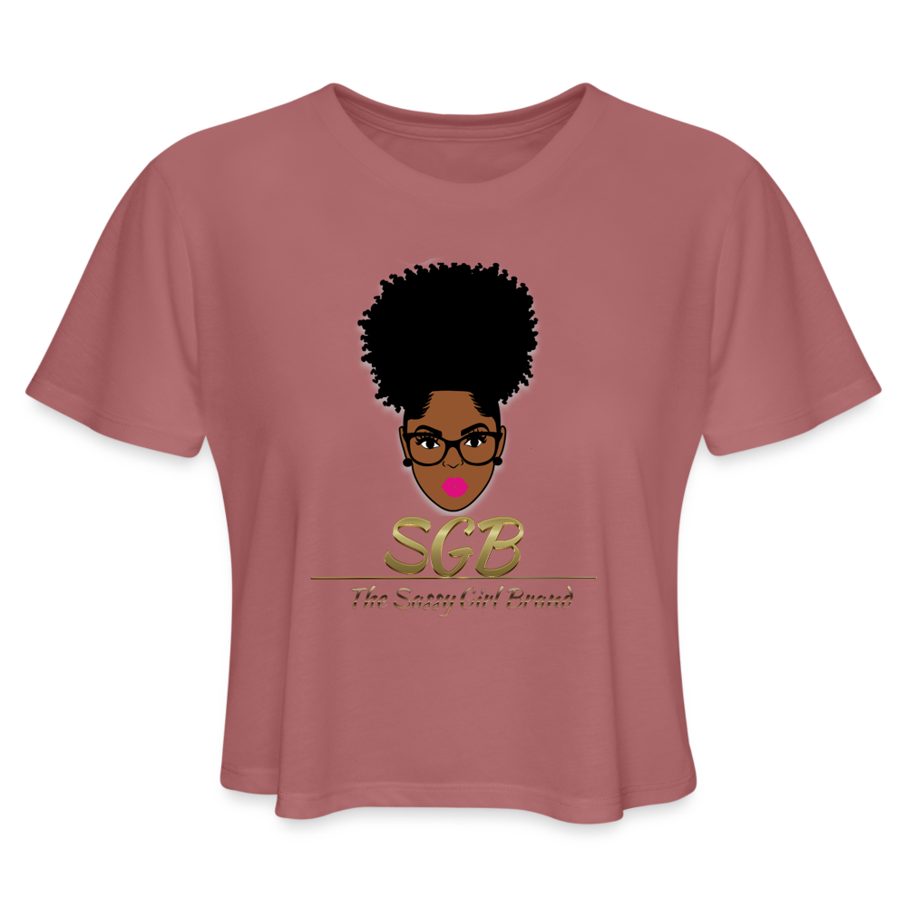 Sassy Girl Brand Women's Cropped T-Shirt - mauve