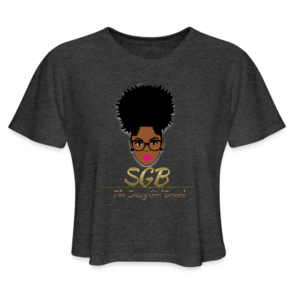 Sassy Girl Brand-Women's Cropped T-Shirt - deep heather