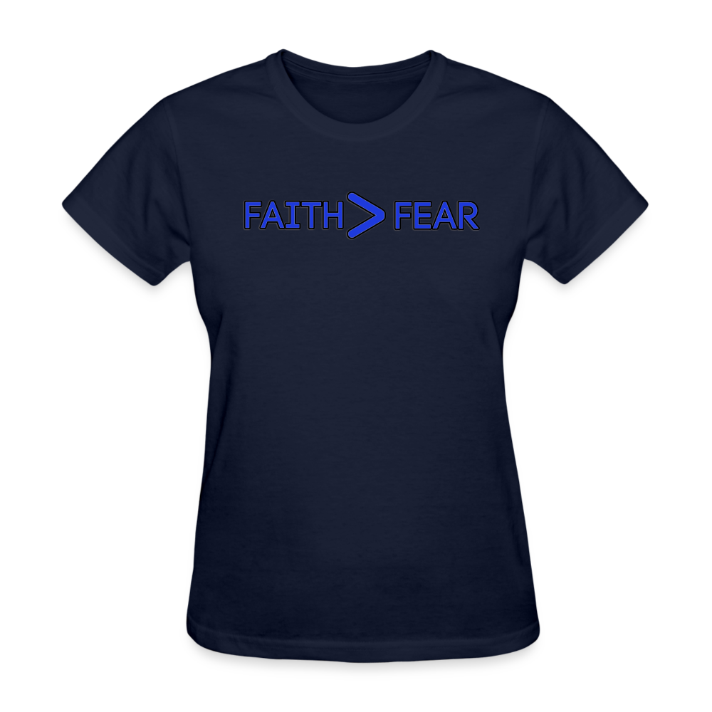 Faith/Fear-Women's T-Shirt - navy