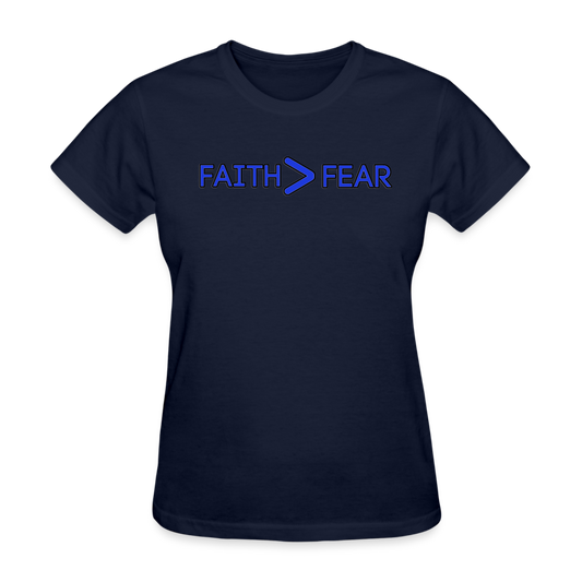 Faith/Fear-Women's T-Shirt - navy