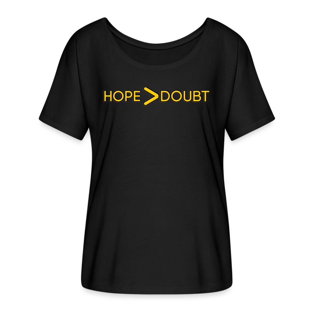 Hope/Doubt-Women’s Flowy T-Shirt - black