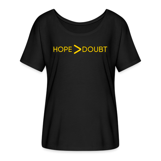 Hope/Doubt-Women’s Flowy T-Shirt - black