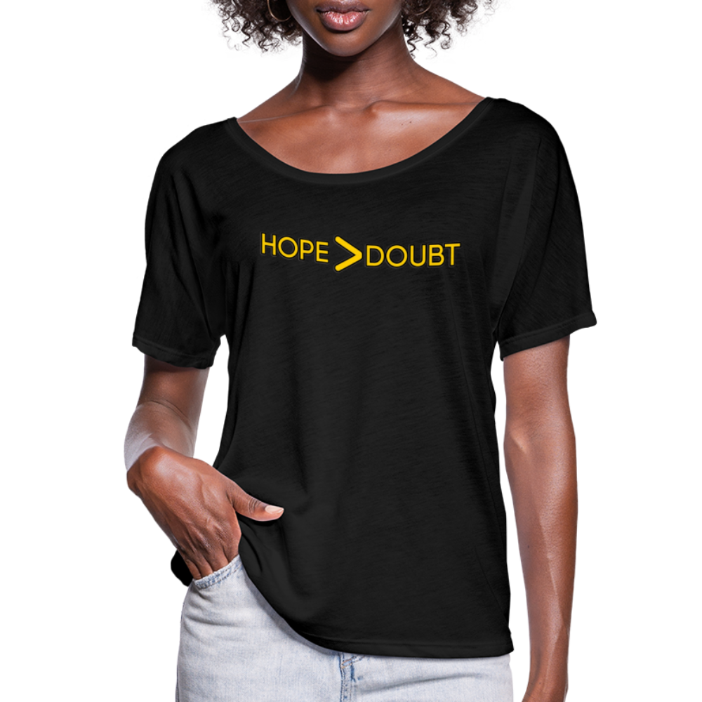 Hope/Doubt-Women’s Flowy T-Shirt - black