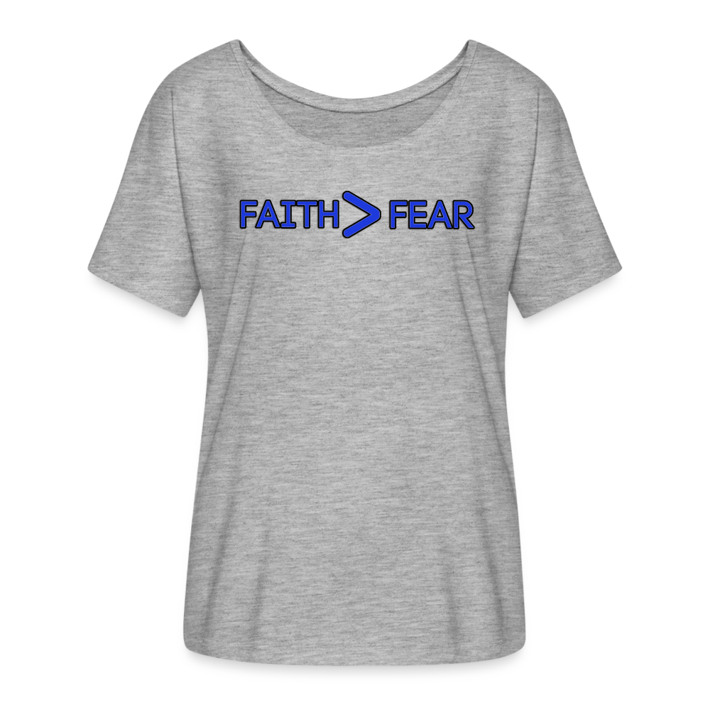 Faith/Fear-Women’s Flowy T-Shirt - heather grey