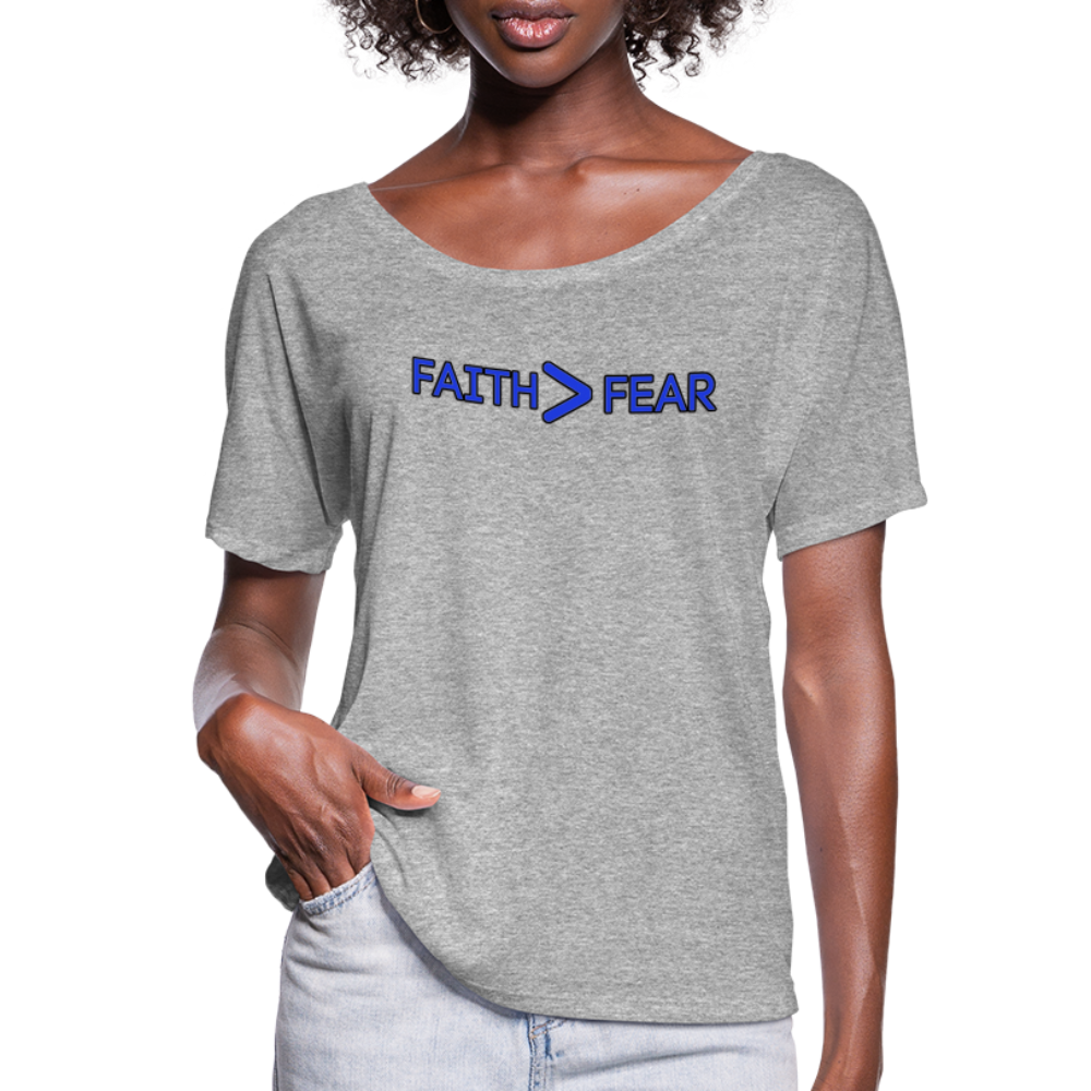 Faith/Fear-Women’s Flowy T-Shirt - heather grey