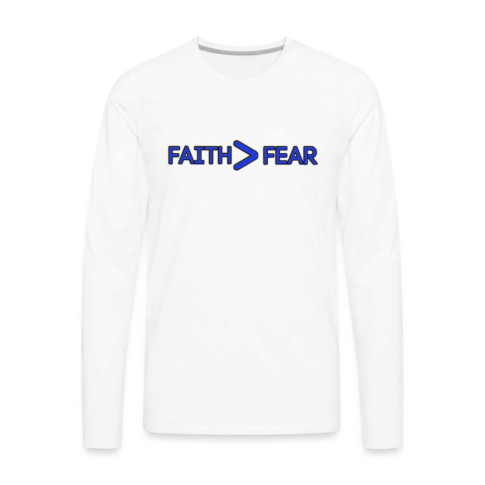 Faith/Fear-Men's Premium Long Sleeve T-Shirt - white