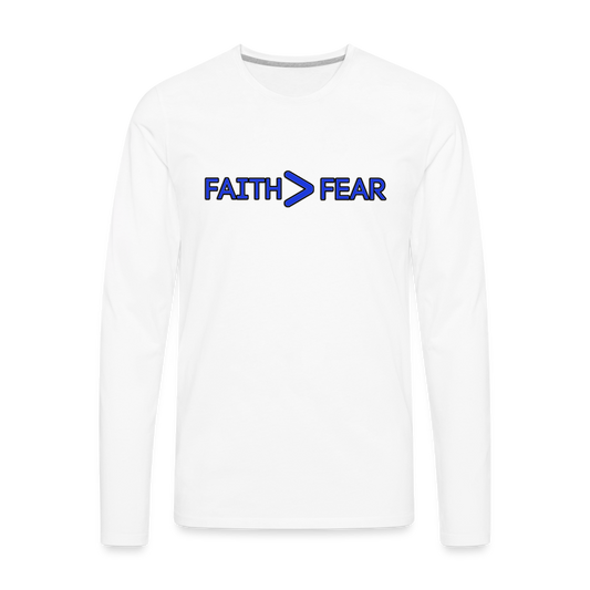 Faith/Fear-Men's Premium Long Sleeve T-Shirt - white