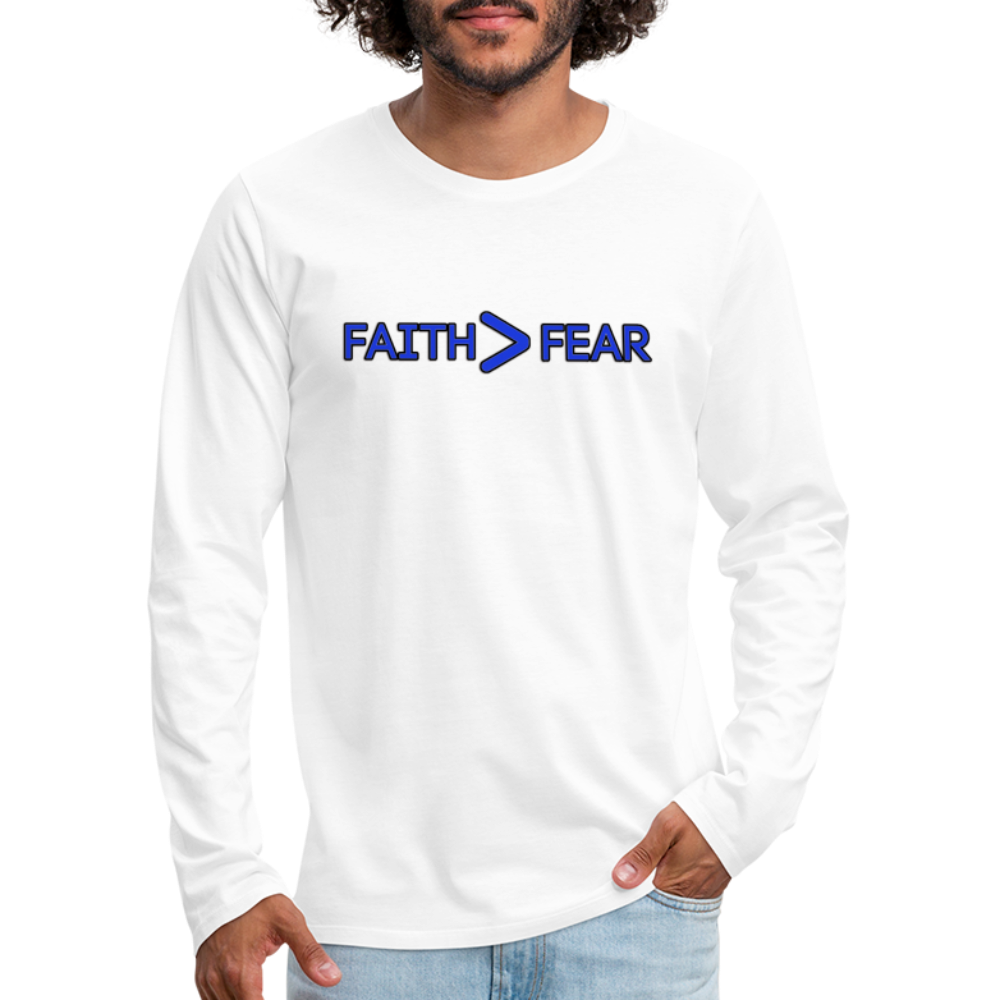 Faith/Fear-Men's Premium Long Sleeve T-Shirt - white
