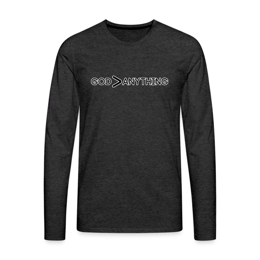 God/Anything-Men's Premium Long Sleeve T-Shirt - charcoal grey