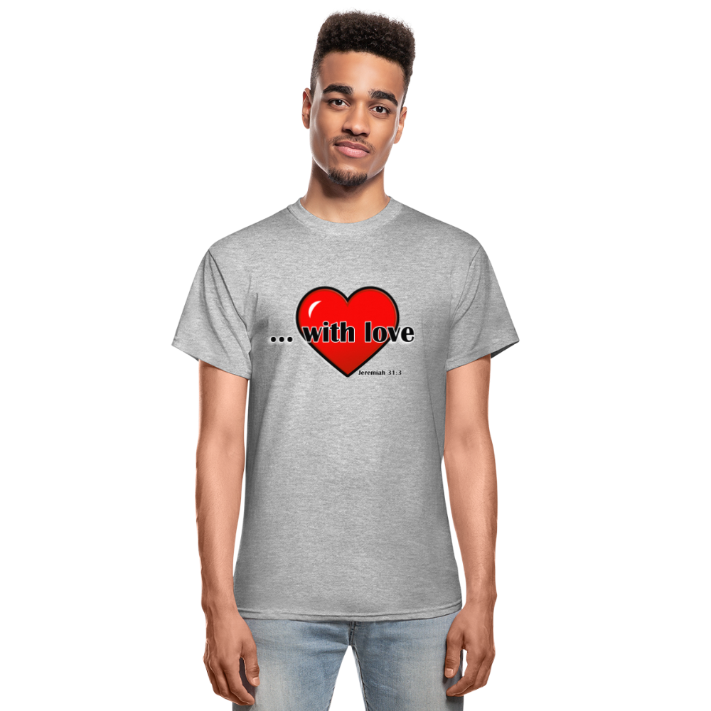 With Love Adult T-Shirt - heather gray