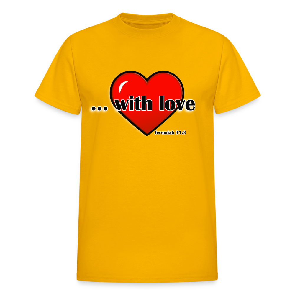 With Love Adult T-Shirt - gold