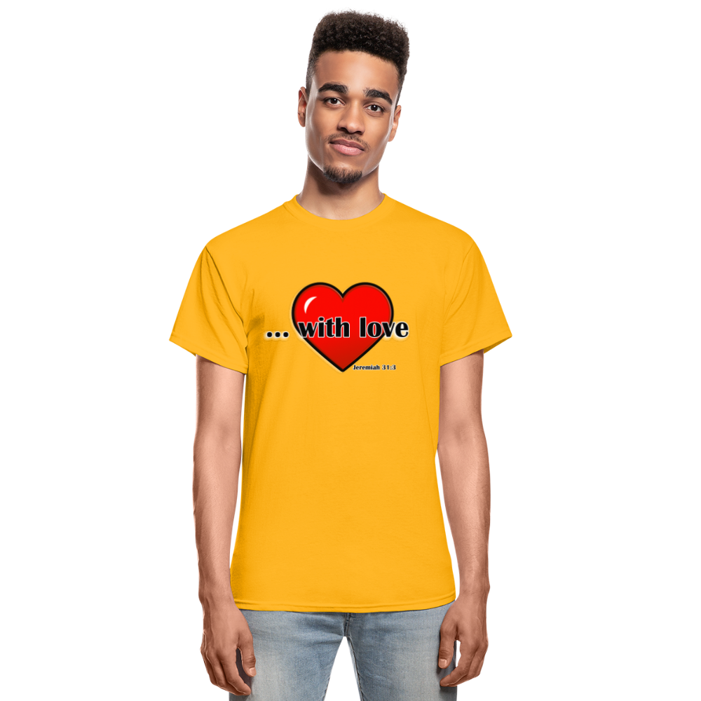 With Love Adult T-Shirt - gold