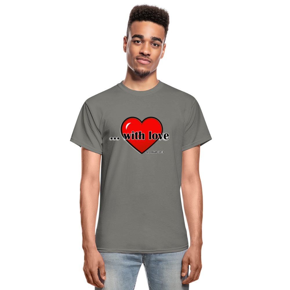 With Love Adult T-Shirt - charcoal