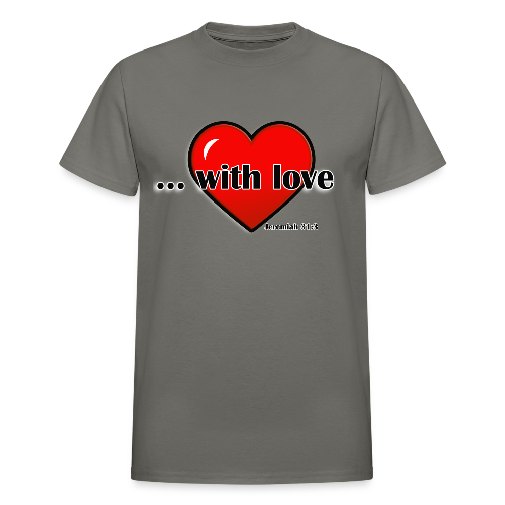 With Love Adult T-Shirt - charcoal