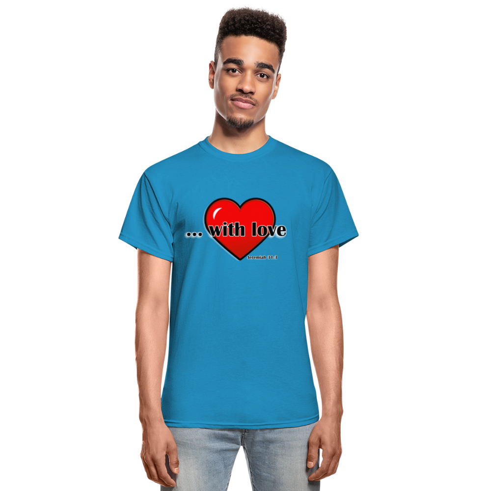 With Love Adult T-Shirt - turquoise
