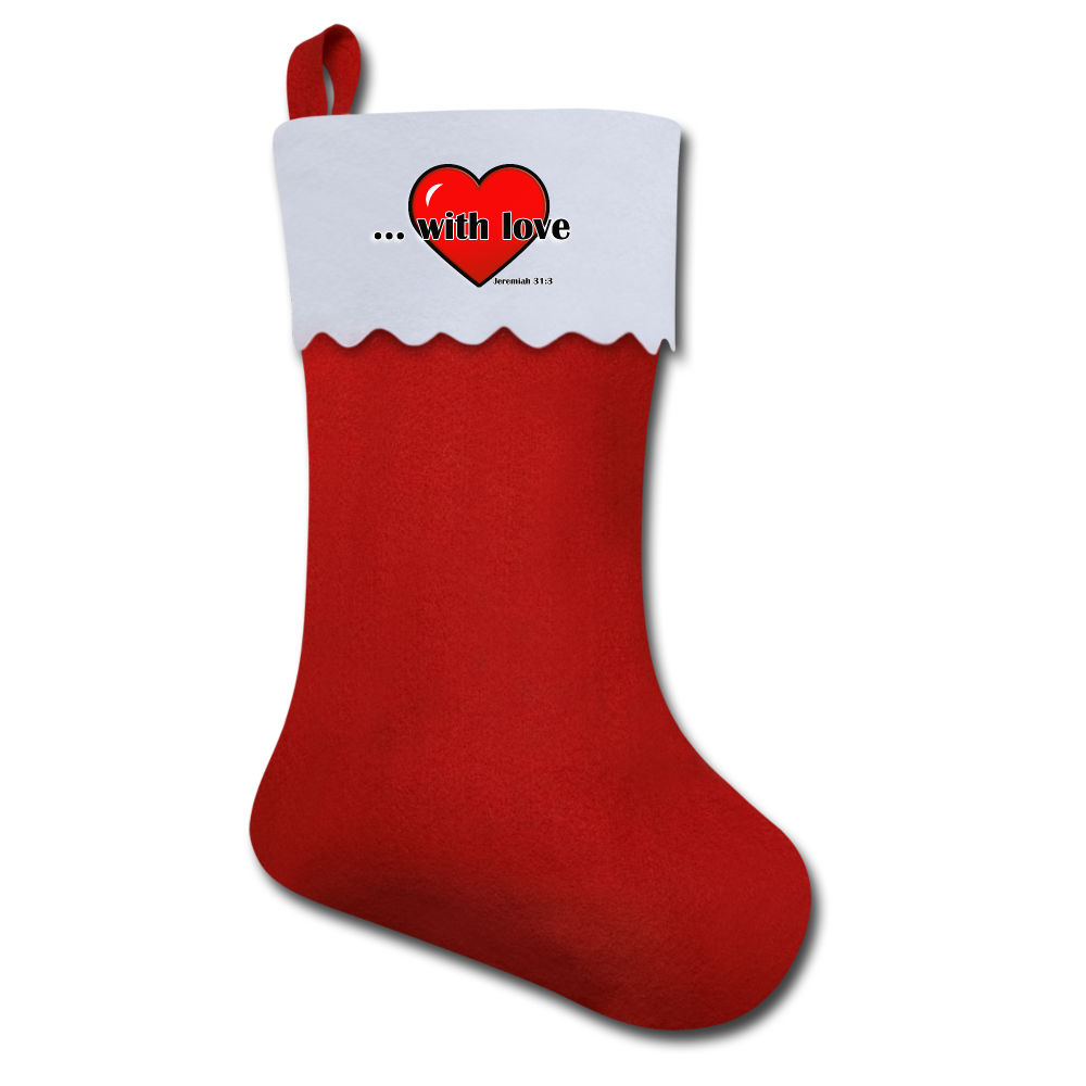 With Love-Holiday Stocking - red