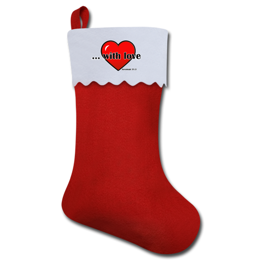 With Love-Holiday Stocking - red